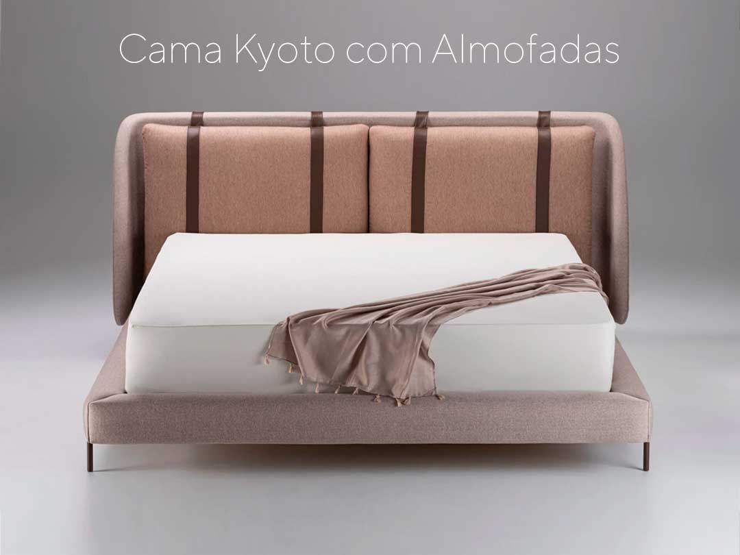 Cama Kyoto com Almofadas - Cama de Alto Padrão - Romanzza Perdizes